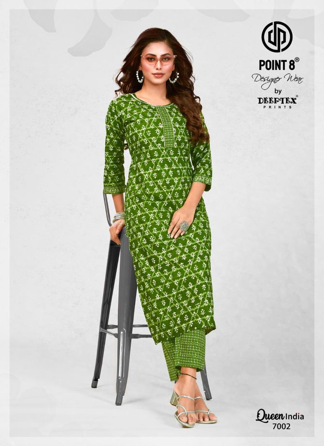 Queen India Vol 7 By Deeptex Summer Special Cotton Kurti With Bottom Wholesale Online
